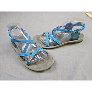 RealTree RG Blue & Gray Womens Strappy Sandals With Arch Support 7.5
